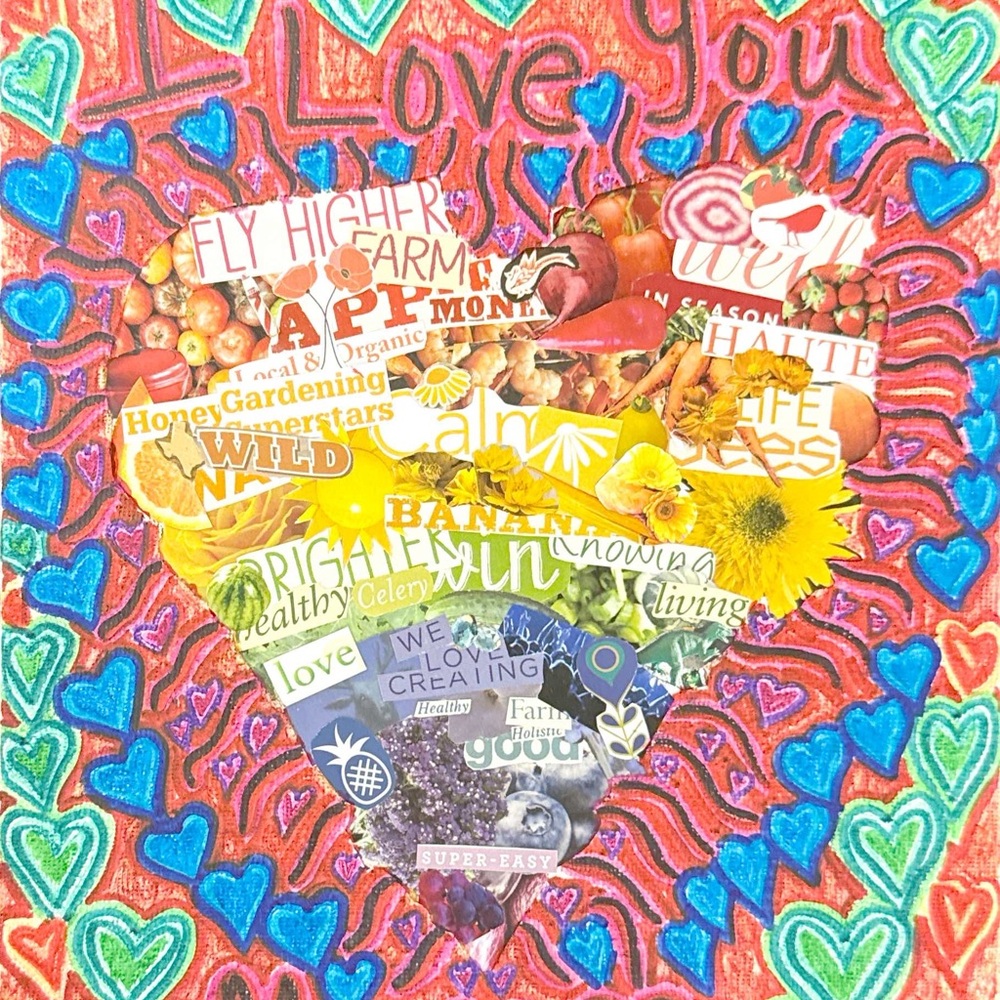 Colorful Heart Collage Art Print